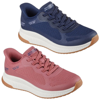 Skechers Ladies Slip-ins BOBS Squad 4 Staple Look Trainers 117624