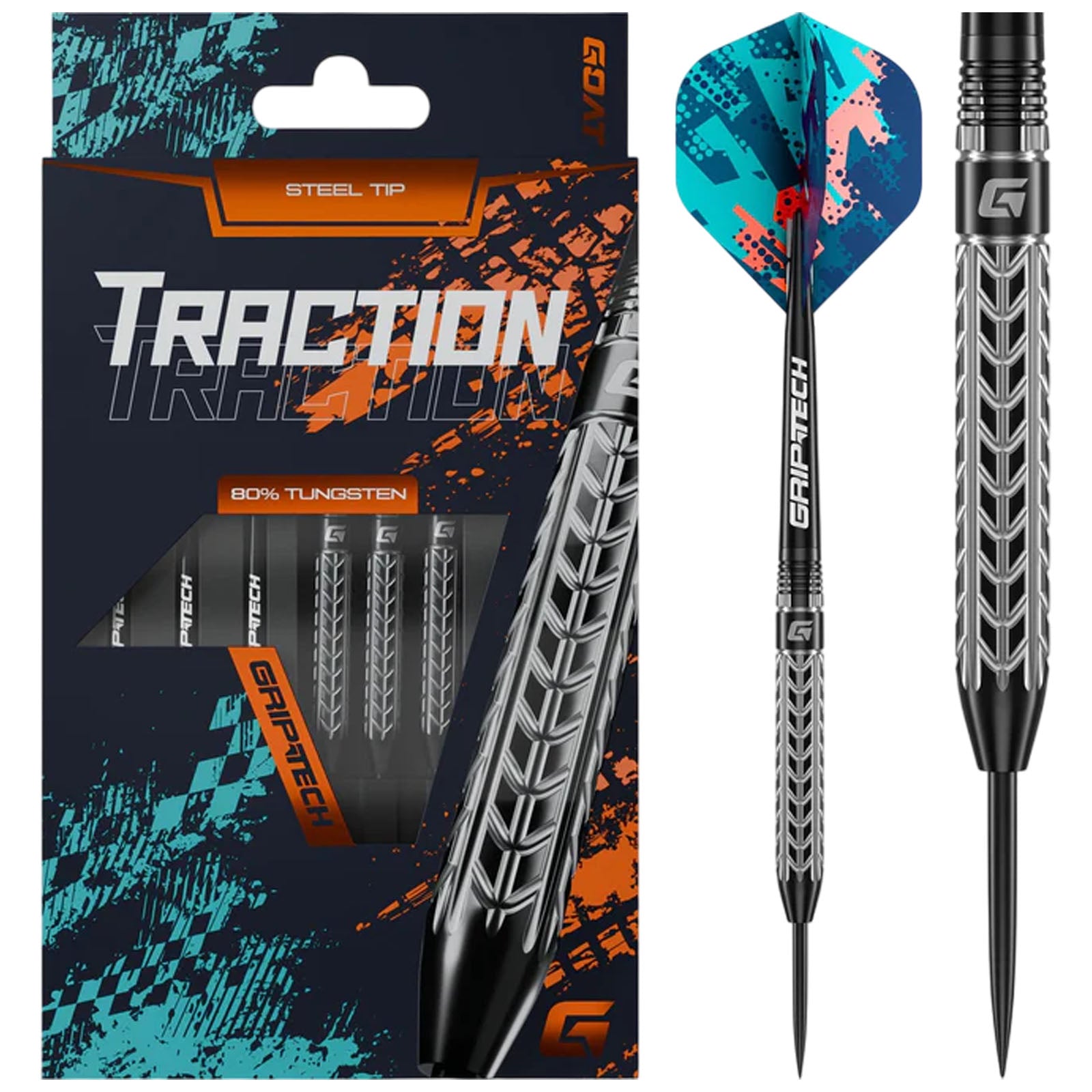 GOAT Traction Steel Tip 80% Tungsten Darts Set