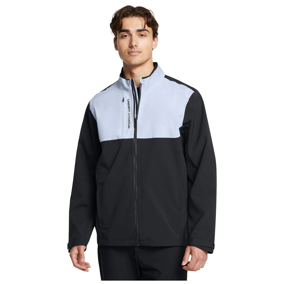 Under Armour Mens Stormproof Glide Rain Jacket - S / Black / Blue
