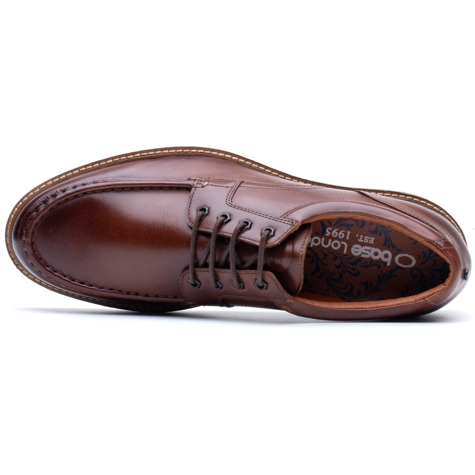 Base London Mens Langdon Leather Apron Toe Shoes