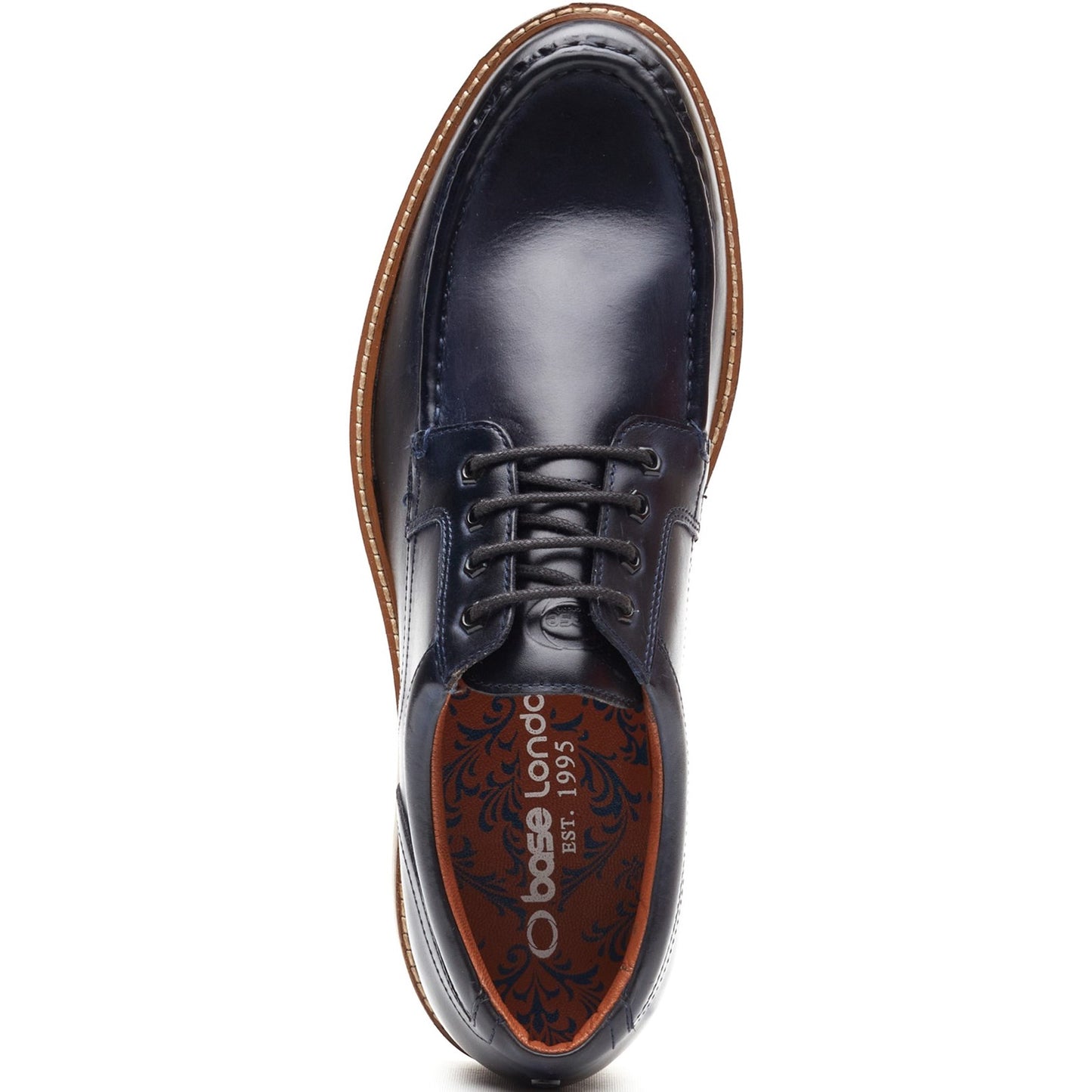 Base London Mens Langdon Leather Apron Toe Shoes