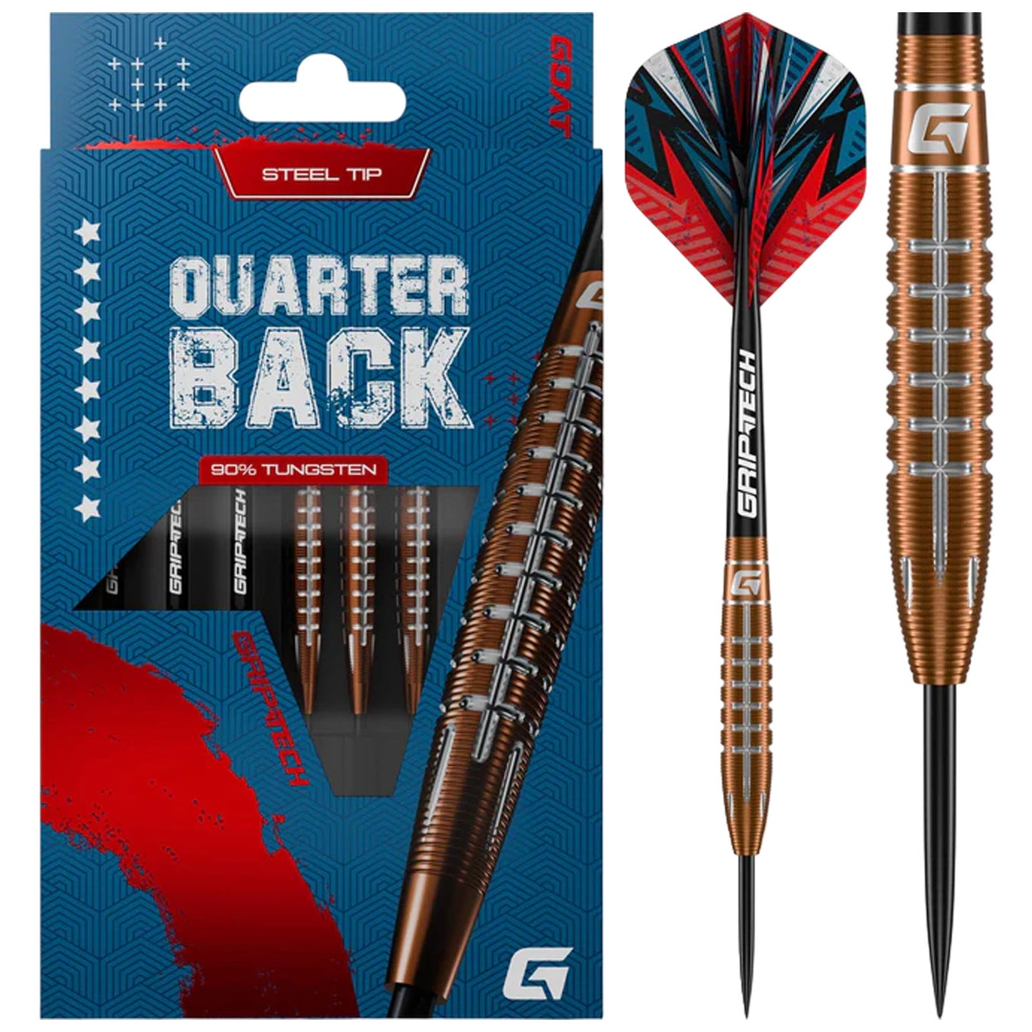 GOAT Quarterback V2 Steel Tip 90% Tungsten Darts Set