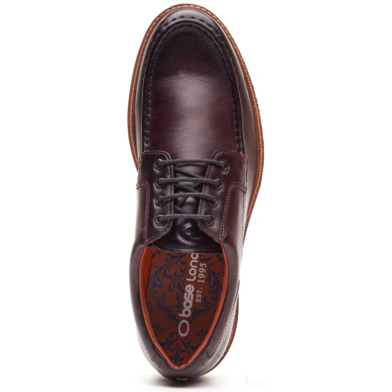 Base London Mens Langdon Leather Apron Toe Shoes