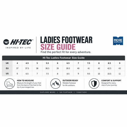 Hi-Tec Ladies Footwear Size Guide