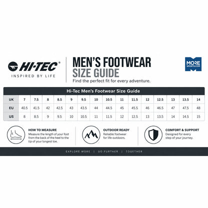 Hi-Tec Mens Footwear Size Guide