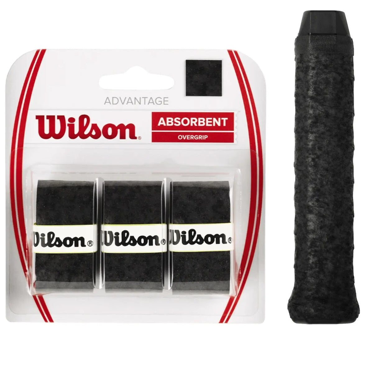 Wilson Advantage Tennis Racket Overgrip - 3 Grips - Black