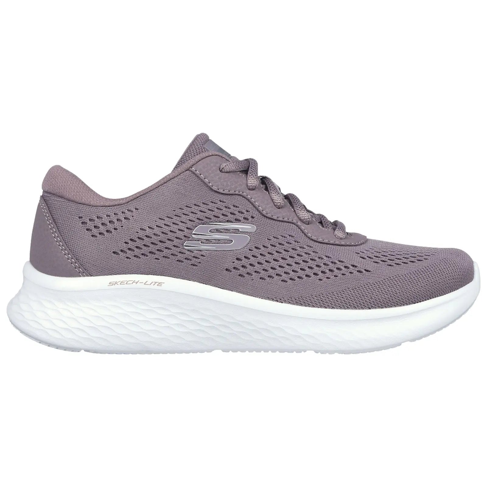 A gray athletic shoe with breathable mesh sides is displayed facing right on a white background showcasing a sleek design and cushioned sole for comfort during activity.