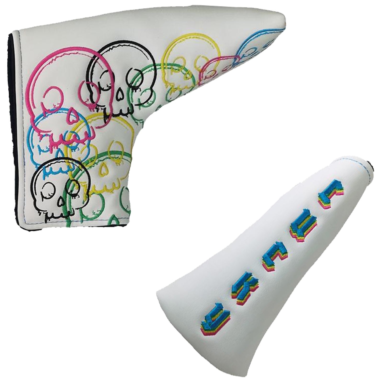 Legend Golf Club Lucky Skulls Headcovers - White / Colours