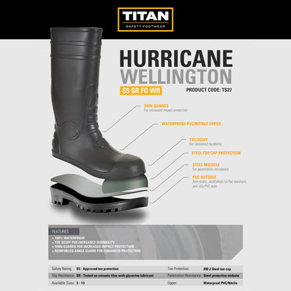 Titan Hurricane S5 Safety Wellington Boots TS27