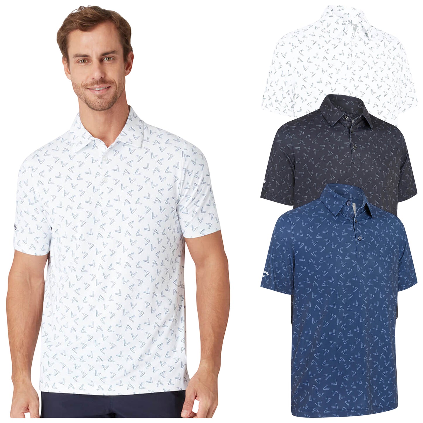 Callaway Mens Chev Print Polo Shirt