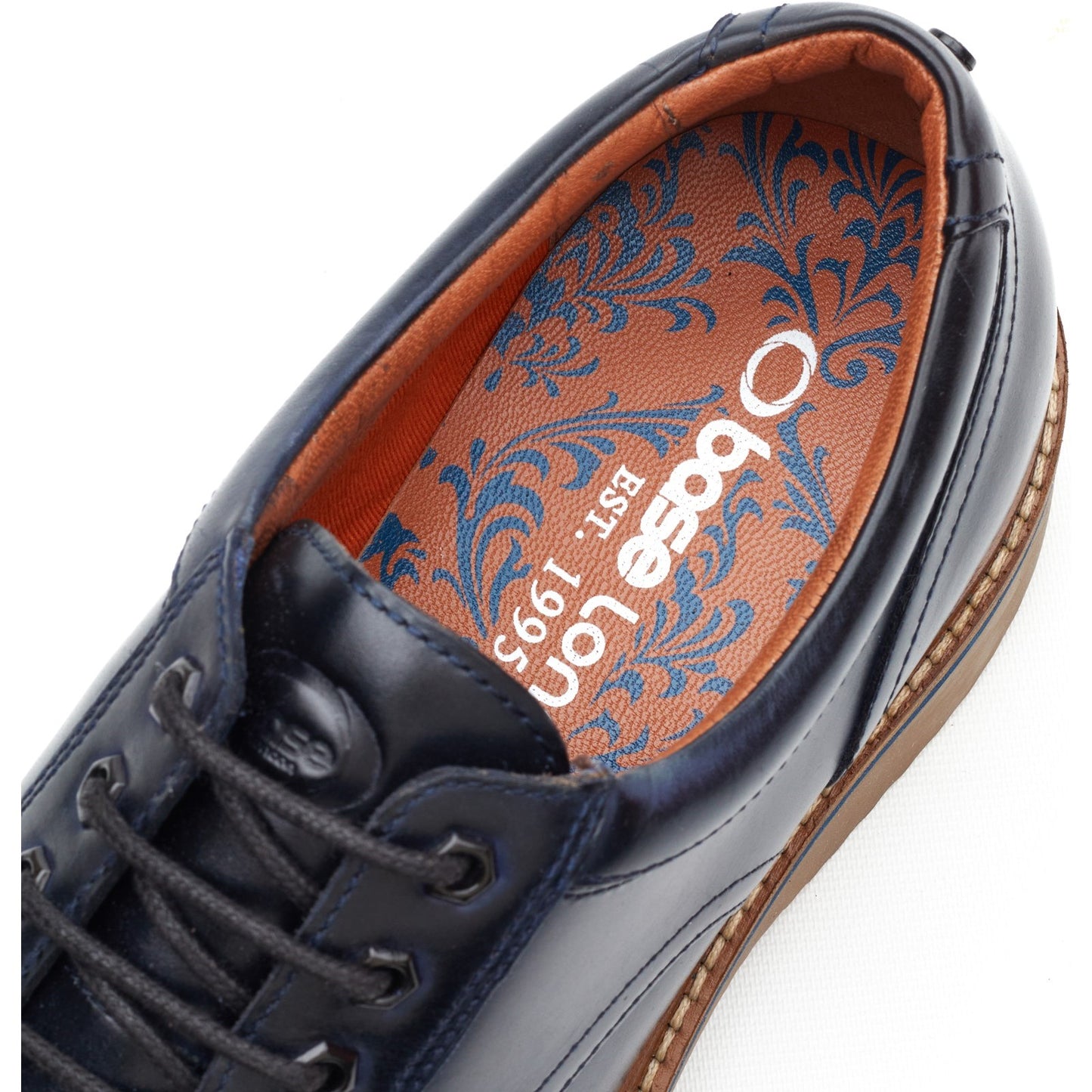 Base London Mens Langdon Leather Apron Toe Shoes
