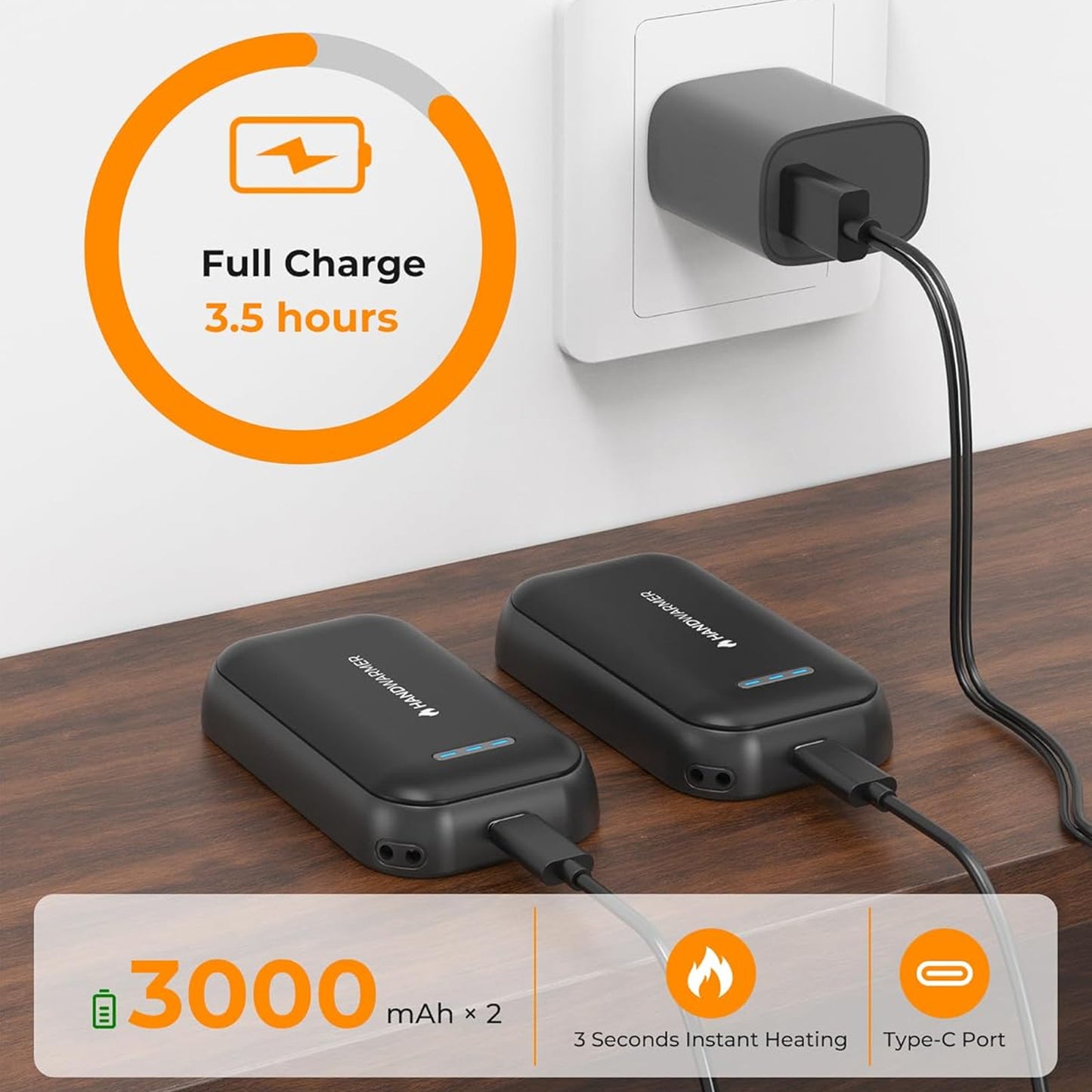 Rechargeable Magnetic Hand Warmers (1 Pair)