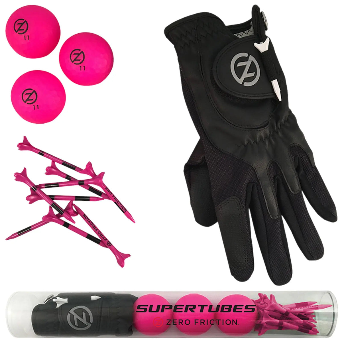 Zero Friction Supertubes Golf Gift Set - Fuchsia Pink