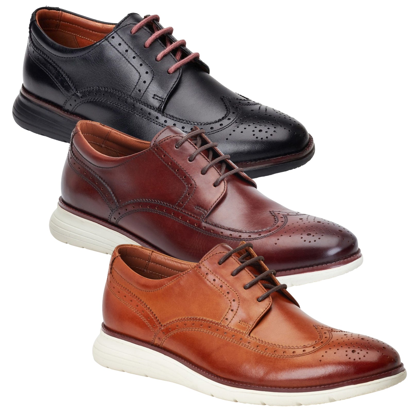 Base London Mens Flight Softy Brogue Shoes