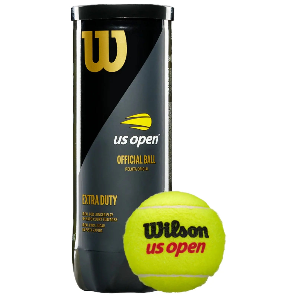 Wilson US Open Extra Duty Tennis Balls - 3 Ball / 1 Can