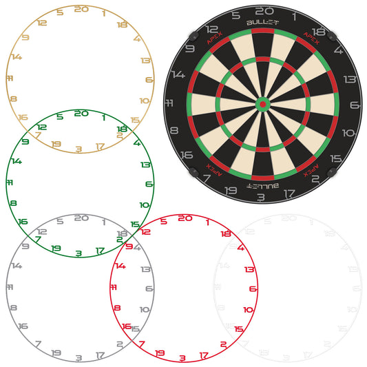 Bullet Dartboard Universal Fit Coloured Number Ring