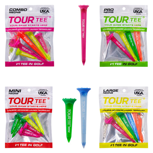 Tour Tee Neons Range - Premium Golf Tees