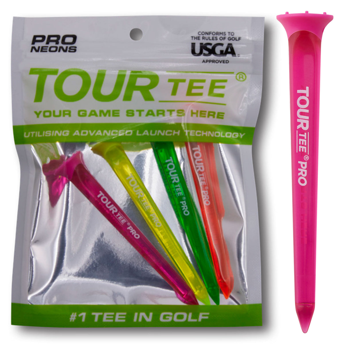Tour Tee Neons Range - Premium Golf Tees