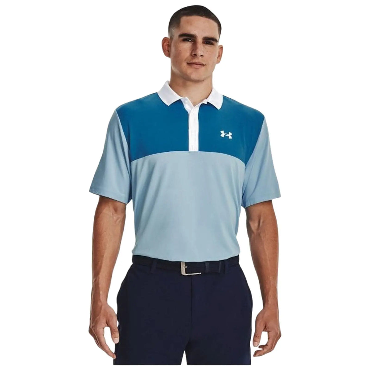 Under Armour Mens Performance 3.0 Colorblock Polo Shirt - XS / Light Blue / Blue