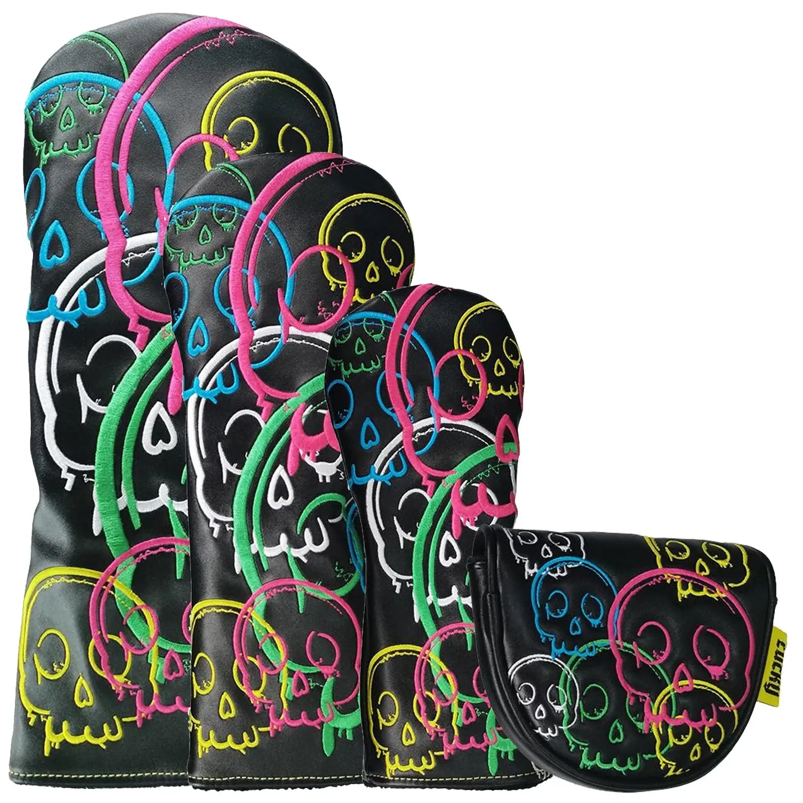 Legend Golf Club Lucky Skulls Headcovers - Black / Colours