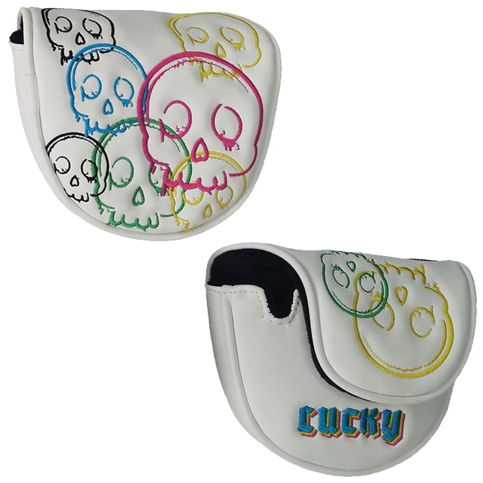 Legend Golf Club Lucky Skulls Headcovers - White / Colours