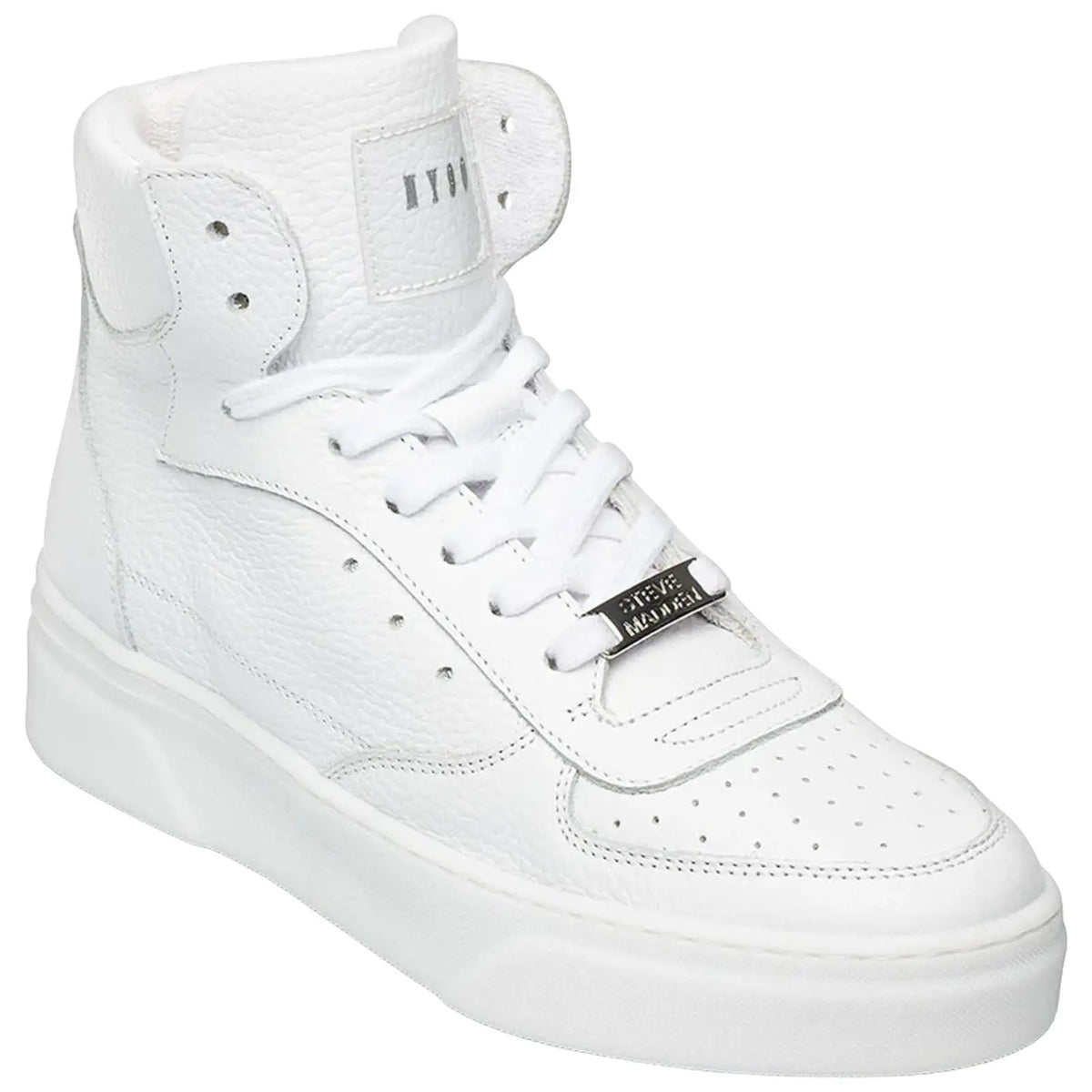 Steve Madden Ladies Danoi Hi-Top Trainers - 9 UK - 9 UK / White
