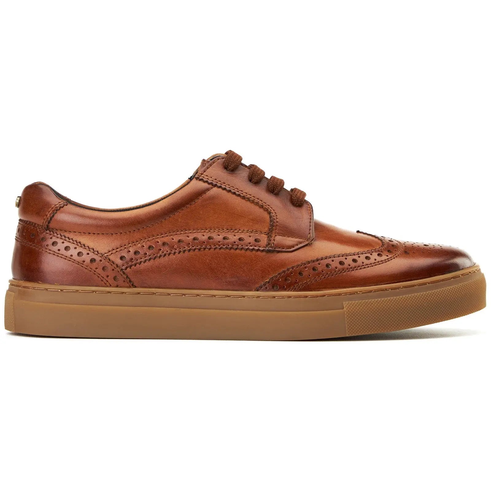 Base London Mens Clapton Leather Brogue Casual Shoes