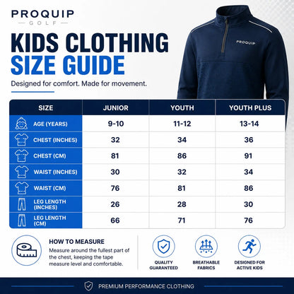 ProQuip Kids Size Guide