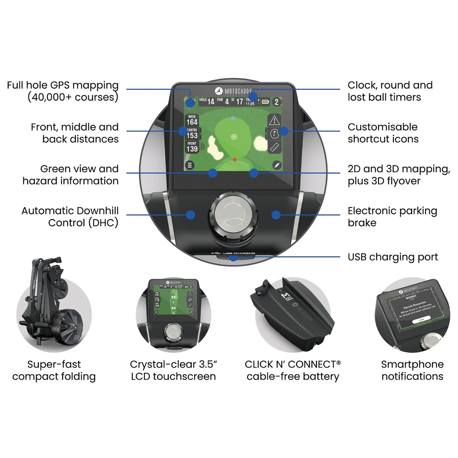 2026 Motocaddy M5 GPS DHC Electric Golf Trolley Cart