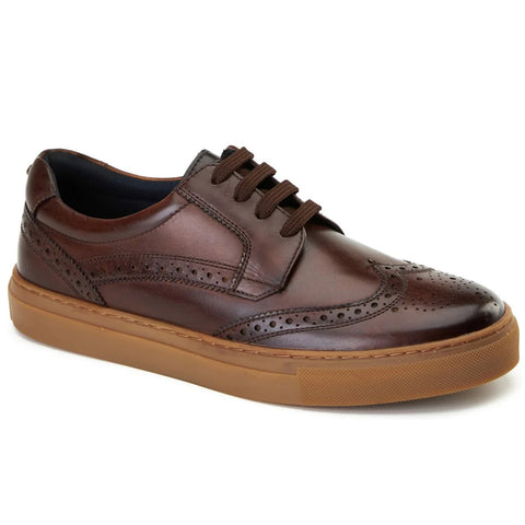 Base London Mens Clapton Leather Brogue Casual Shoes