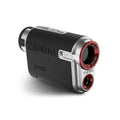 A compact digital camera featuring a textured black body with a metallic silver frame and a red lens. It appears designed for high-quality imaging and ease of use.