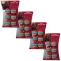 Colorful foam practice balls are arranged on packaging displaying the text Foam Practice Balls Simulates the flight of a real golf ball Safe to use at home.
