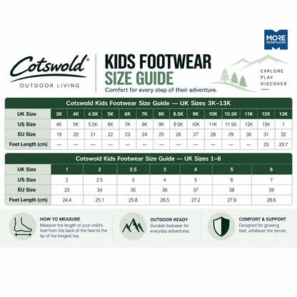 Cotswold Kids Footwear Size Guide