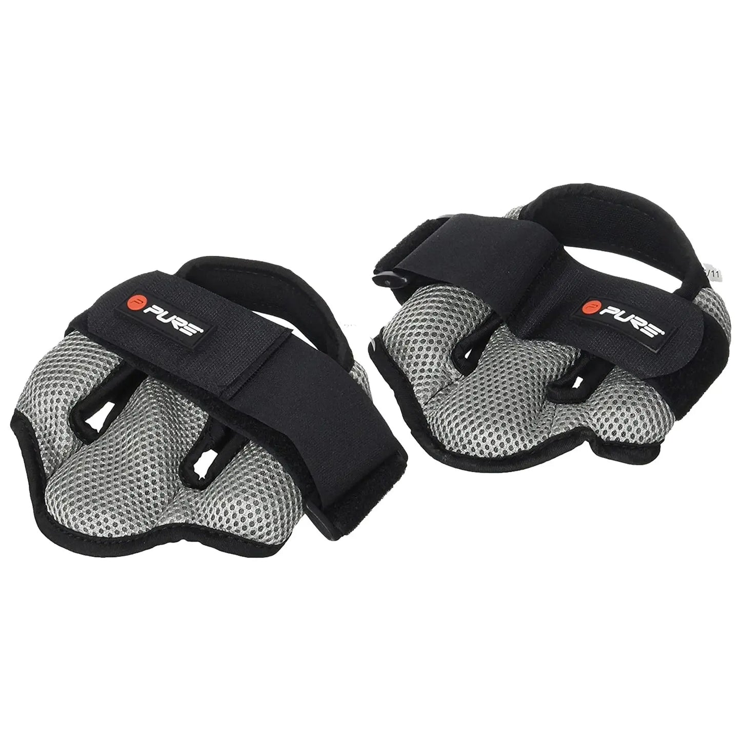 A pair of fitness gloves lies flat featuring a black and gray design with mesh material and straps for secure fitting, typically used for grip and protection during workouts.