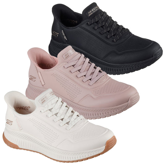 Skechers Ladies Slip-ins BOBS Squad 4 Key Look Trainers 117740