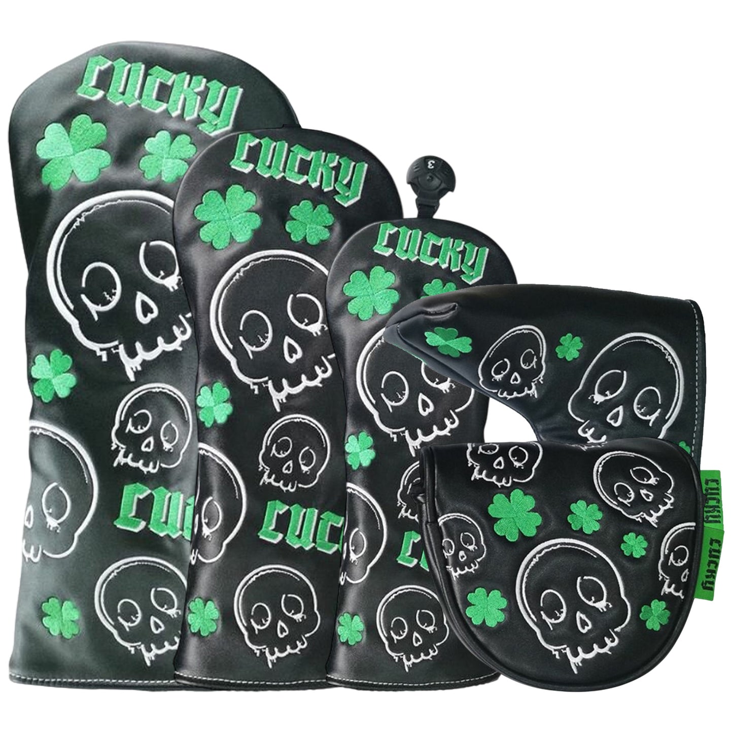 Legend Lucky Skull Headcovers - Black