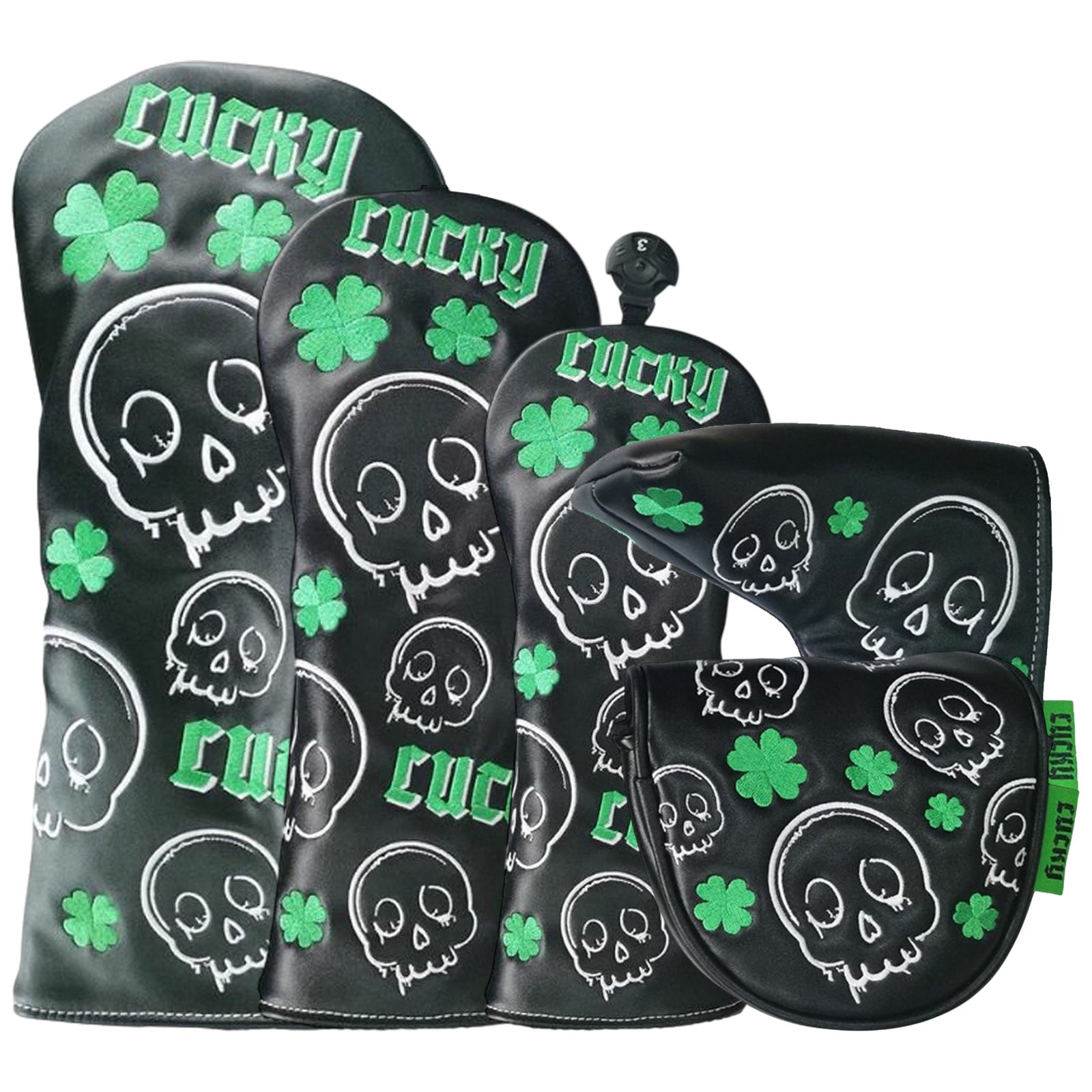 Legend Lucky Skull Headcovers - Black