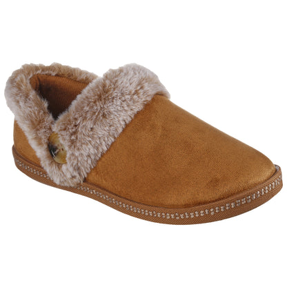 Skechers Ladies Cozy Campfire French Toast Slippers (Wide Fit)