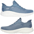Sport shoes in a light blue color feature a breathable mesh upper and a cushioned white sole. The design is modern and suitable for casual or athletic activities.