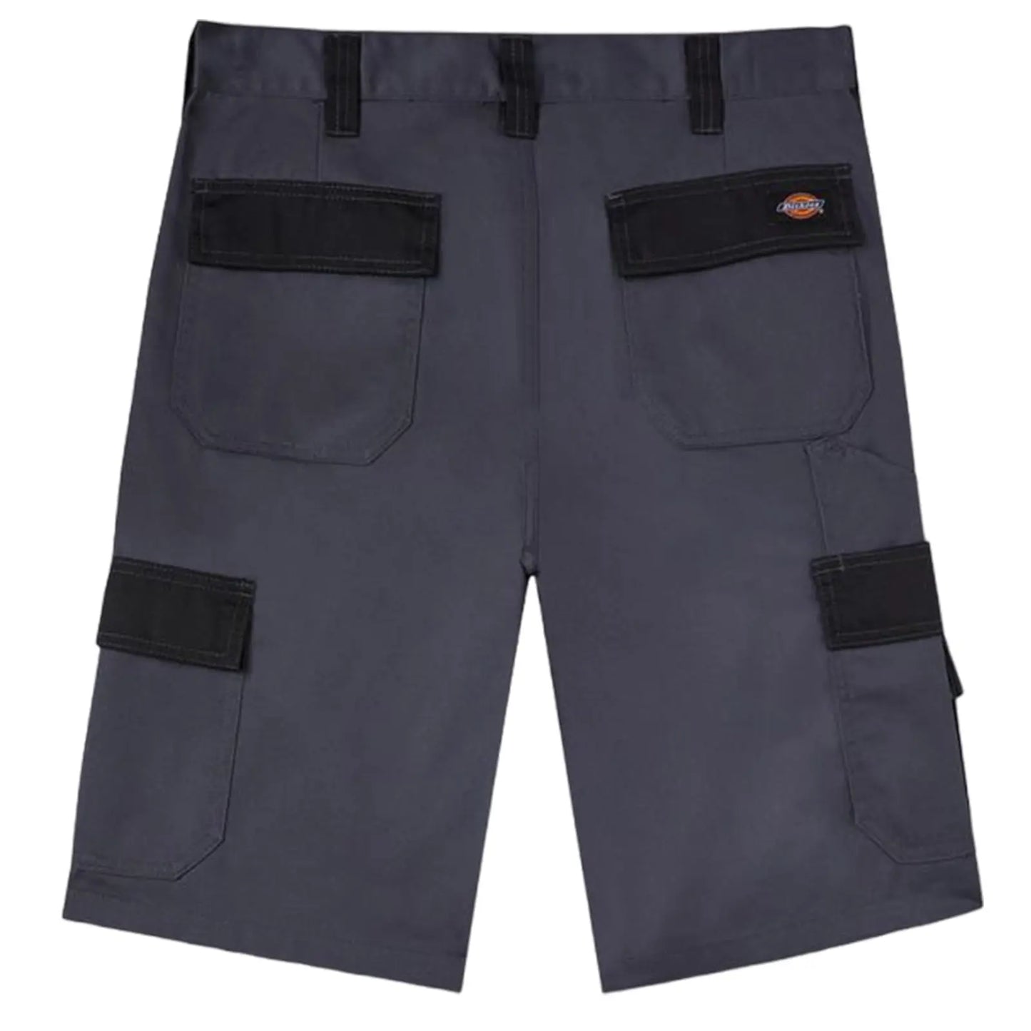 Gray cargo shorts with multiple pockets including two large side pockets and two back pockets are displayed flat against a plain background showcasing their functional design and sturdy fabric.
