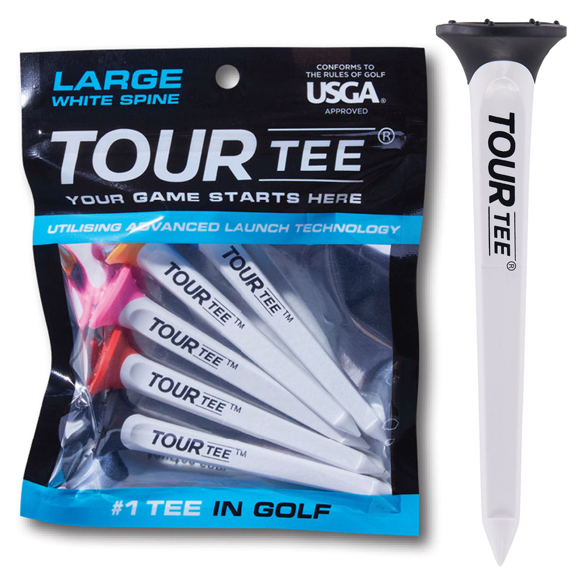 Tour Tee White Spine "The OG" Range - Premium Golf Tees