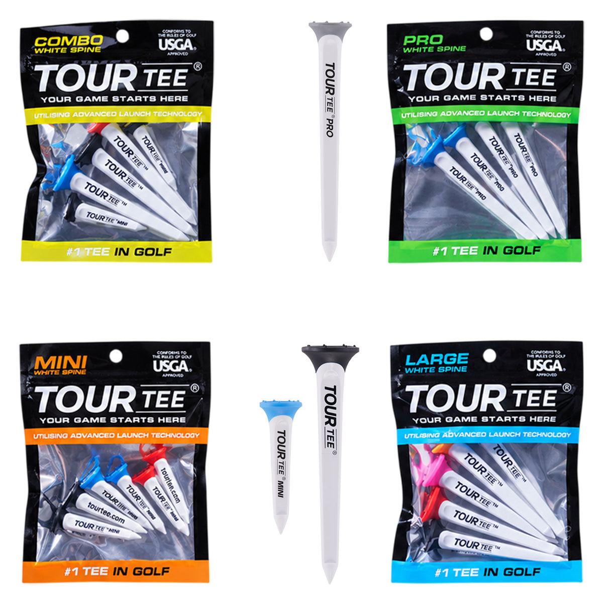 Tour Tee White Spine "The OG" Range - Premium Golf Tees