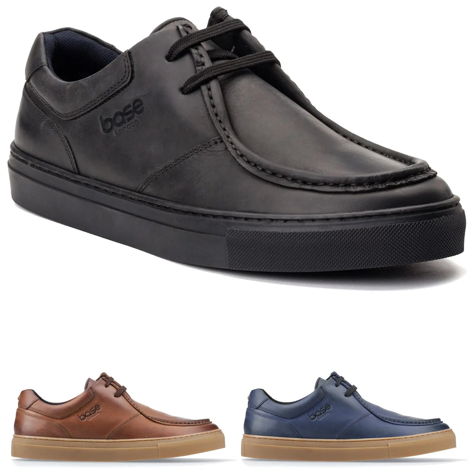 Base London Mens Dalston Moccasin Toe Shoes