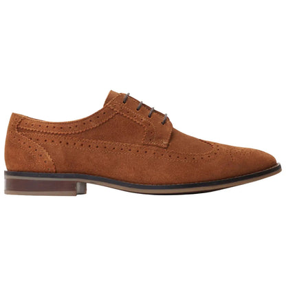 Base London Mens Twain Suede Brogue Shoes