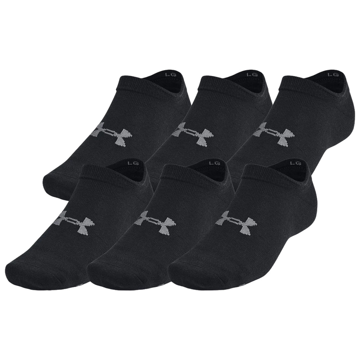 Under Armour Essential No-Show Socks (6 Pairs) - 9K-2.5 UK / Black