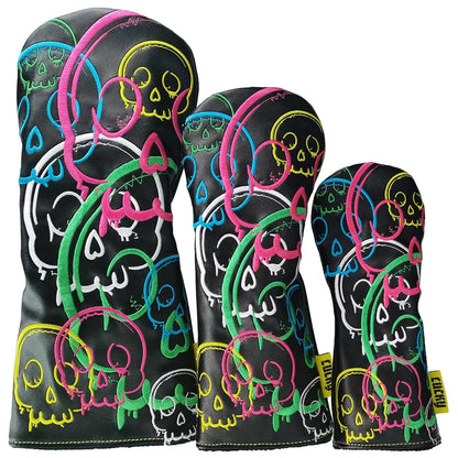 Legend Golf Club Lucky Skulls Headcovers - Black / Colours
