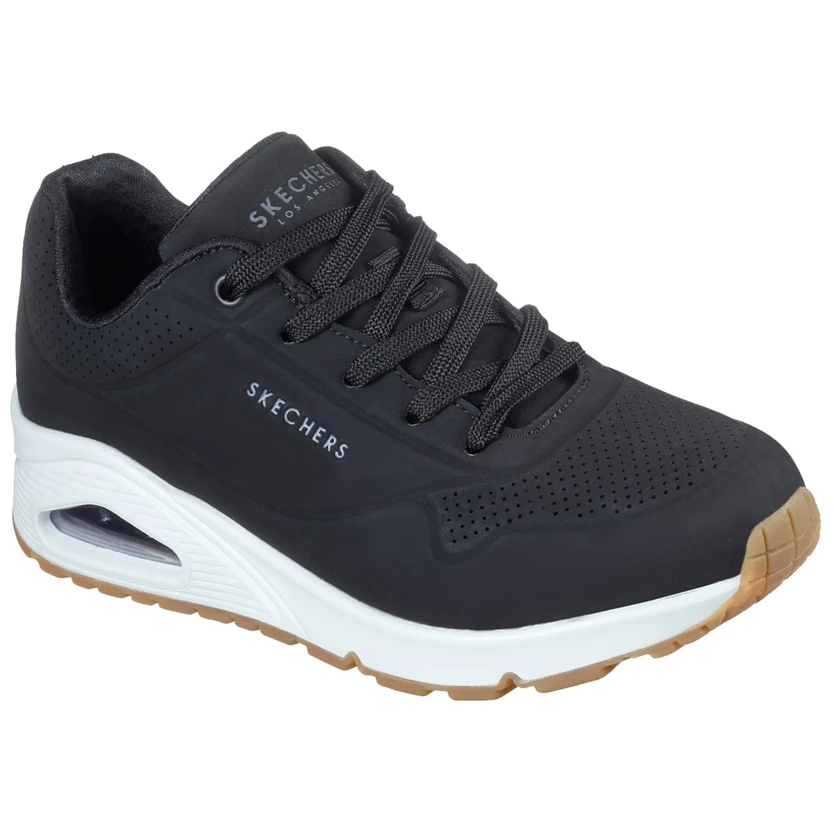 Skechers Ladies Uno Stand On Air Trainers - 4 UK / Black / White