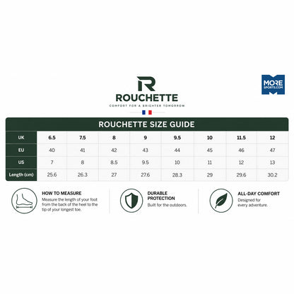 Rouchette Ladies Footwear Size Guide