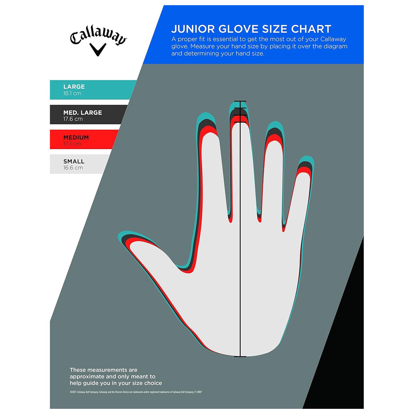 Callaway Junior Kids Weather Spann Left Hand Golf Glove