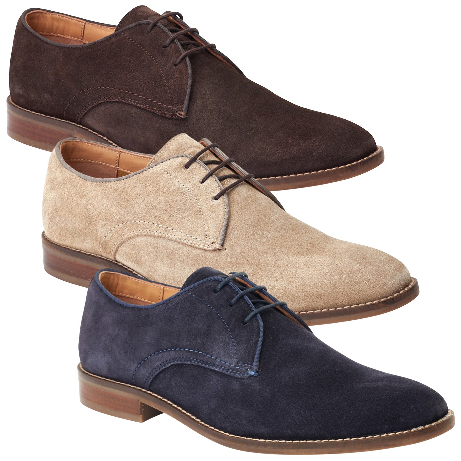 Base London Mens Bronte Suede Derby Shoes